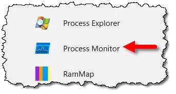 Process Monitor on the Start Menu