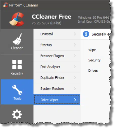 CCleaner Other Tools