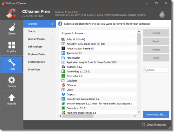 CCleaner Uninstall