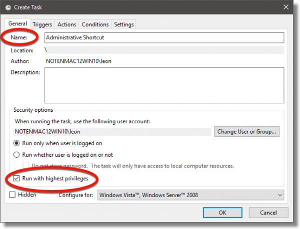 Create Task Dialog