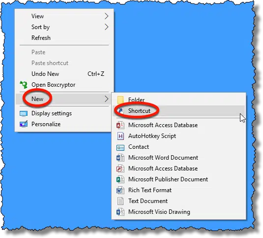 New Shortcut
