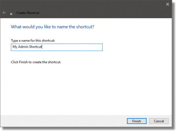 Naming your shortcut