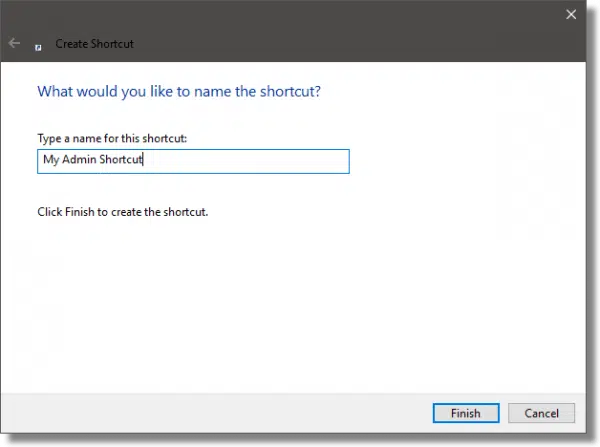 Naming your shortcut
