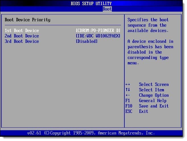 BIOS Boot Order