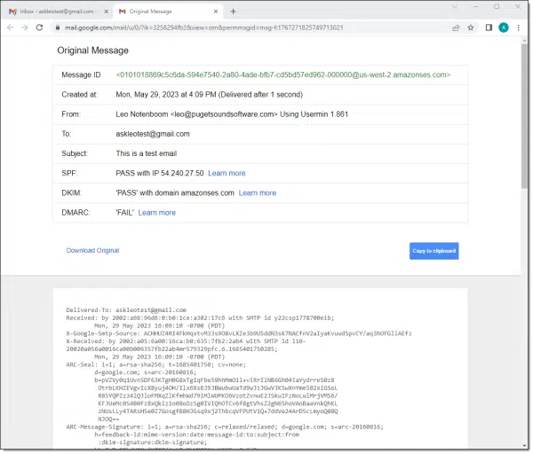 Original mail in Gmail.