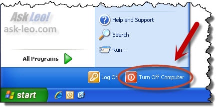 Shutdown in XP