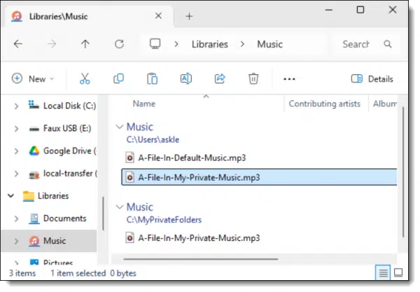 Library showing two files with the same name.