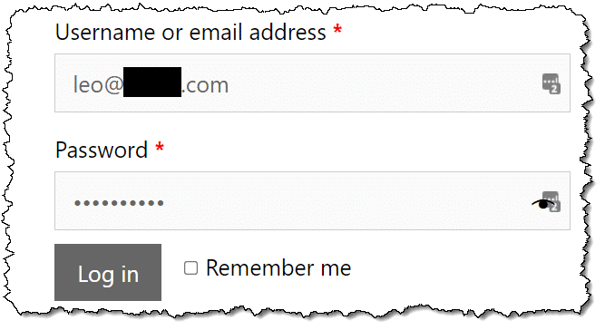 Ask Leo! Sign-in, autofilled by LastPass.