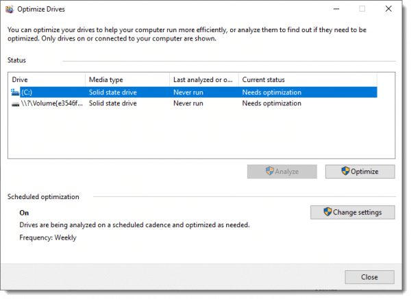 Optimize Drives