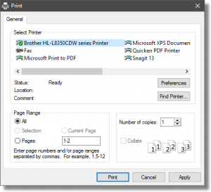 A System Print Dialog