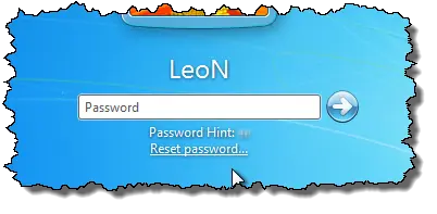 Reset Password link on Windows Login