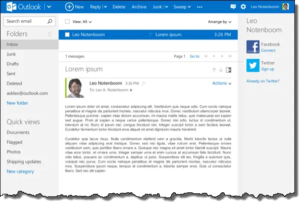 Outlook.com Email Message