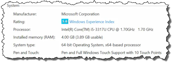 Surface Pro Properties