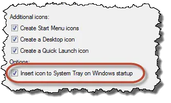 Start with Windows option