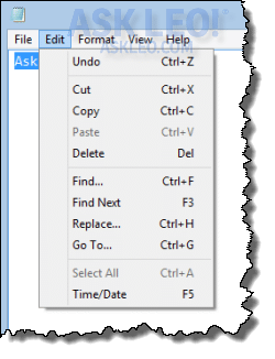 Edit Menu