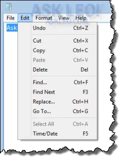 Edit Menu