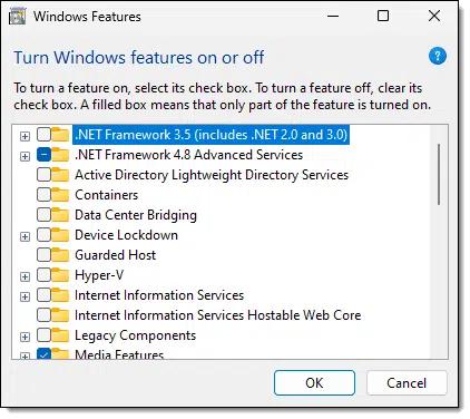 More Windows features.