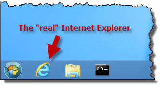 Internet Explorer on Windows 8 Taskbar