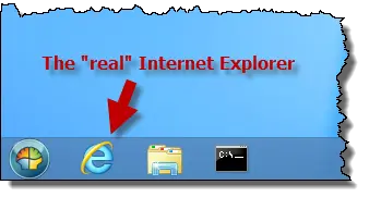 Internet Explorer on Windows 8 Taskbar