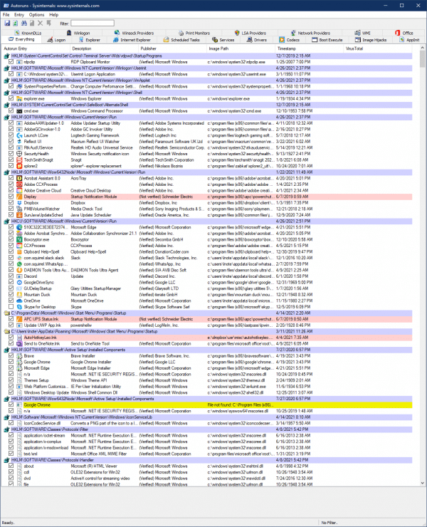 Autoruns example