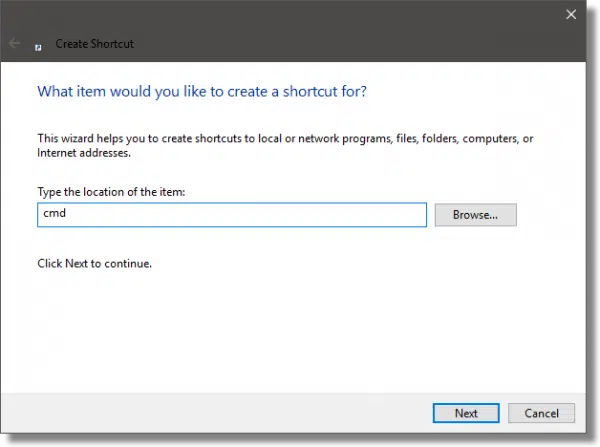 Create Shortcut