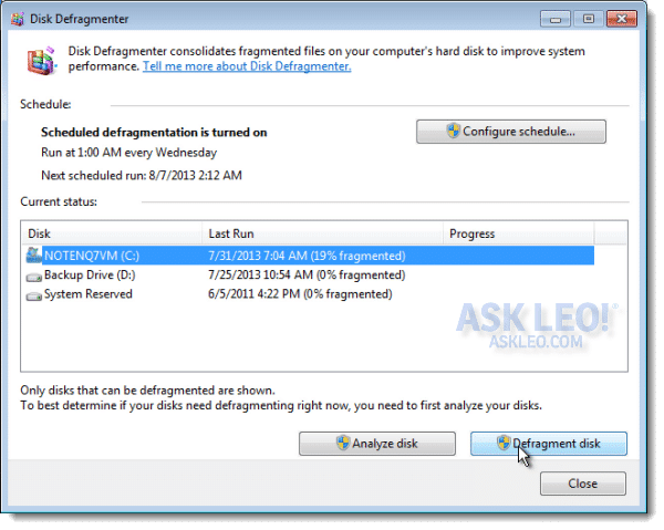 Defragment Disk