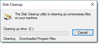 Disk Cleanup in progress