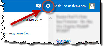 Outlook.com Gear Icon