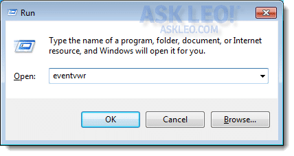 Start -> Run eventvwr