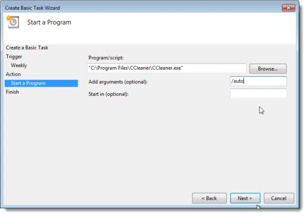 Task Scheduler - Start A Program