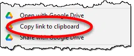 Copy link to clipboard in Google Drive