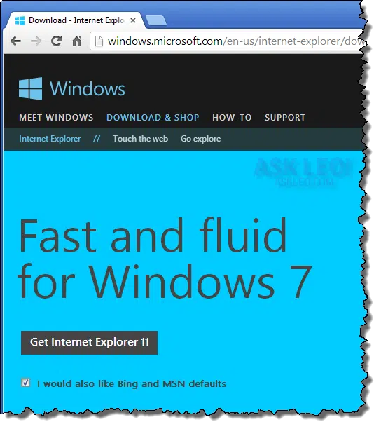 IE Download Page