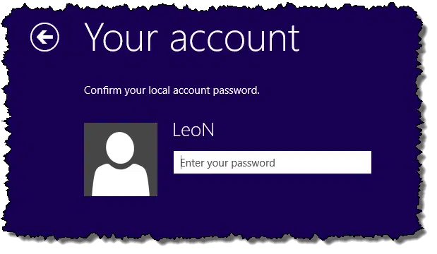 Windows 8 Update Machine Account Confirmation