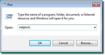 Running netplwiz in Windows 7
