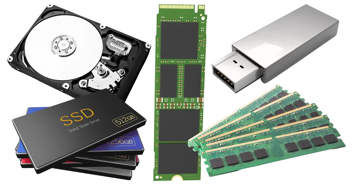 Disk Drives, Flash Drives, and RAM