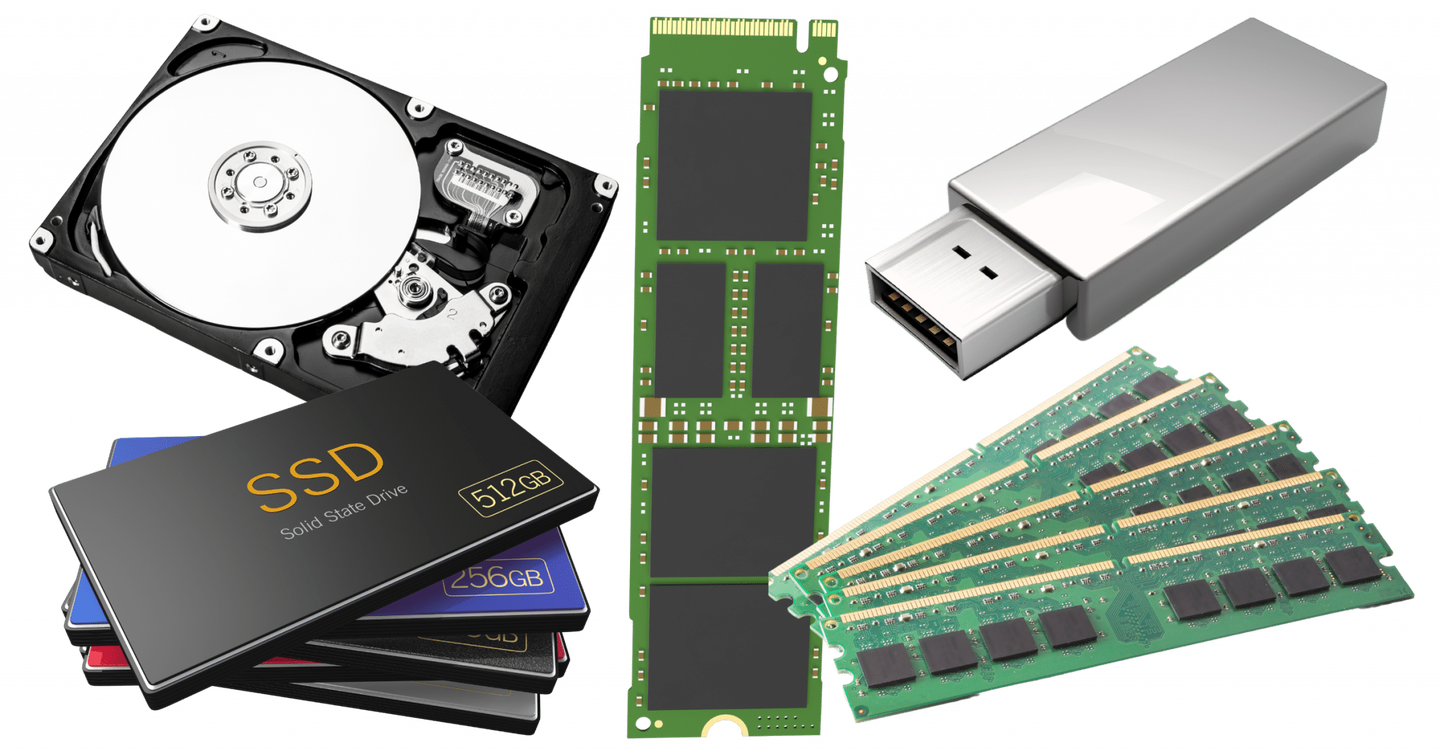 Disk Drives, Flash Drives, and RAM