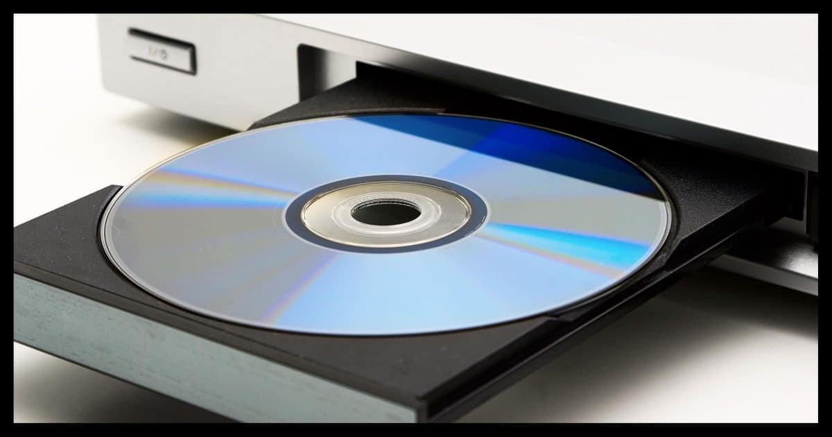 DVD in tray.