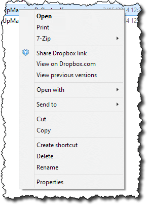 An Explorer Context Menu