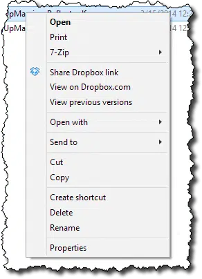 An Explorer Context Menu