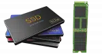 SSDs. Sata-compatible on the left, M.2 form factor on the right.