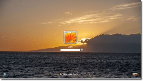 Windows 7 with custom login background