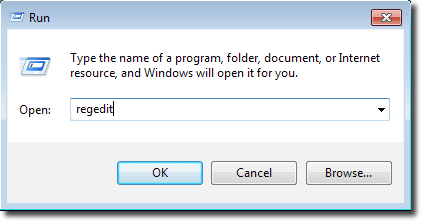 Start Run regedit