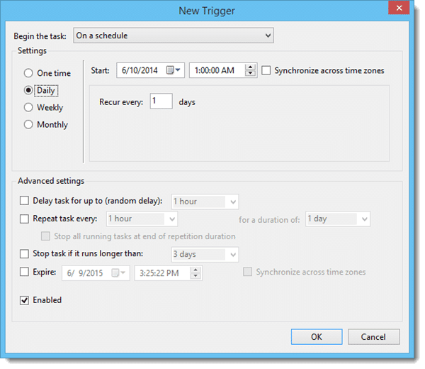 Create Task: New Trigger