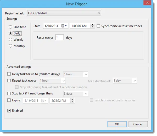 Create Task: New Trigger