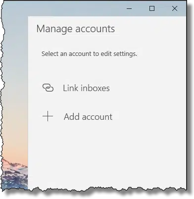 Mail: Manage Accounts