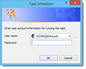 Task Scheduler needs a password
