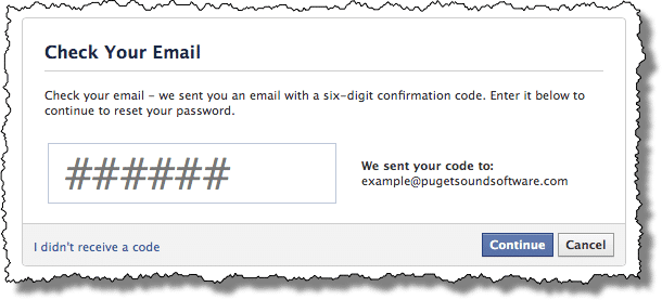 Facebook Enter Code Page