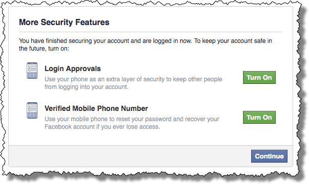 Facebook More Security