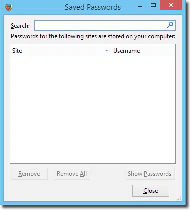 Firefox Saved Passwords