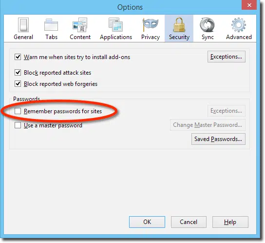 Firefox Security Options